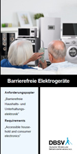 Titelbild der DBSV-Broschüre "Anforderungspapier „Barrierefreie Haushalts- und Unterhaltungselektronik""